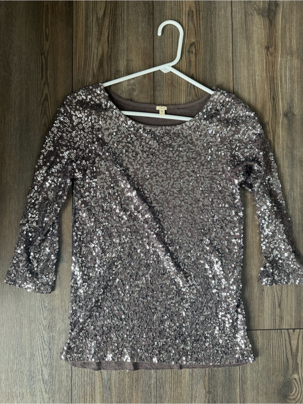 J. Crew Women's Sequin Top in Metallic Silver - XS